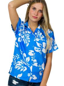 Блуза King Kameha Hibiscus, бирюзовый