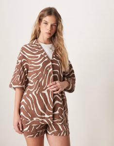 Рубашка из марли с принтом зебры Asos Design