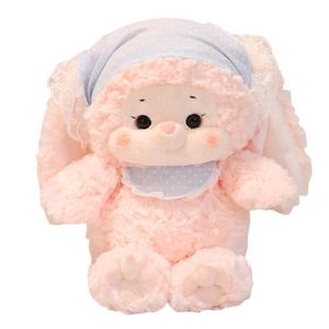 Бантик слюнявчик ягненок молочный зефир плюшевые куклы ягненок мягкая игрушка высота 40см Julebaby