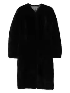 Шуба из овчины длины миди Toteme, черный
