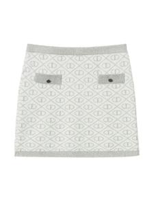 TWINSET Kids жаккардовая юбка, белый