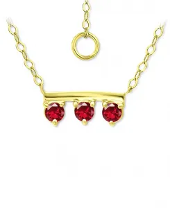 Ожерелье с тремя подвесками из искусственно выращенных синих сапфиров, 16 дюймов + 2-дюймовый удлинитель (также из выращенного в лаборатории зеленого кварца и рубина), создано для Macy's. Giani Bernini, ruby/gold