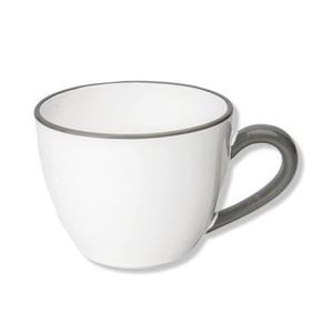 Чашка чайная с серым краем Maxima Gourmet 0,4 л Gmundner Keramik, белый/серый