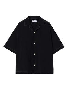Рубашка с короткими рукавами и контрастной строчкой Sunnei, черный