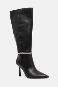 Женские сапоги Steve Madden Abbey RD-R кожаные с декоративным ремешком, черный