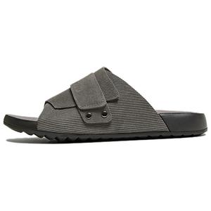 BASTO Кожаные мужские слайдеры с пэчворком в темно-сером цвете, цвет Dark Gray