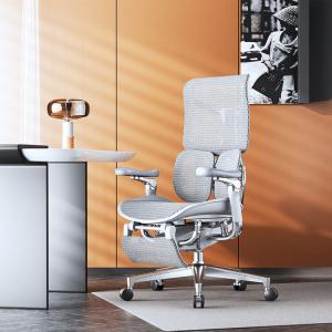 SIHOO S300 эргономичное кресло для длительной работы, компьютерное, офисное, игровое, с качанием, серое (rock gray), база 6-го поколения, подставка для ног, алюминиевые ножки, регулируемые подлокотники