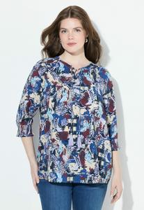 Блуза Ulla Popken MIXED WESTERN , Dark Cement/Taupe