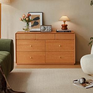 Lin'S Home Furnishing Комод 119х50х80 см для спальни из массива дерева, 5 ящиков, с деревянными ножками