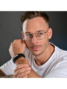 Adeliás Мужской браслет - кожаный браслет, 17 см, черный