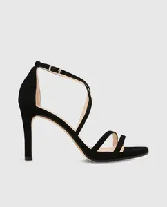 Женские замшевые туфли на каблуке с переплетенными ремешками Lodi, черный