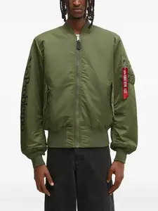 Бомбер на молнии No Problemo, зеленый