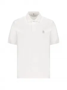 Поло с вышитым логотипом Brunello Cucinelli, белый