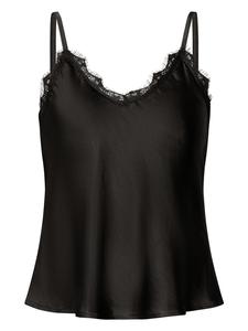Zero Атласный топ с кружевом, цвет «Черная красавица»