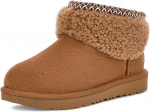 UGG Унисекс Детские K Classic Ultra Mini Maxi Curly Модные Сапоги, Chestnut