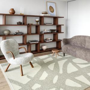 nuLOOM Cream Claude Абстрактная бахромчатая двусторонняя машинная стирка ковер, 161 x 244 см, Cream