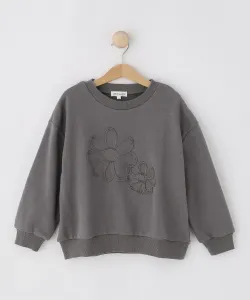 Толстовка с вышивкой в виде цветов Shoo・La・Rue, цвет Charcoal Gray (013)