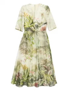 Платье миди с принтом Elie Saab, зеленый