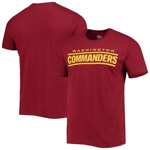 Мужская футболка '47 burgundy washington commanders wordmark imprint super rival Unbranded