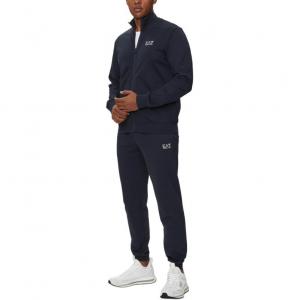 Футболка с принтом логотипа и молнией EMPORIO ARMANI