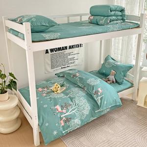 Muji Комплект постельного белья из 7 предметов (простыня на резинке 120 см, пододеяльник 150х200 см, 2500 г), цвет Deer Forest