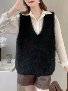 Женский жилет из искусственного меха Doux Belle, цвет Black