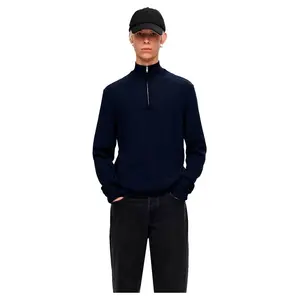 Свитер Selected Tray half zip, синий