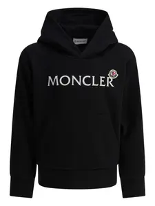 Худи с нашивкой-логотипом Moncler Enfant, черный