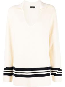 rag & bone джемпер оверсайз с отделкой в полоску, нейтральный цвет