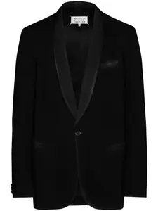 Однобортный блейзер с логотипом MAISON MARGIELA, черный