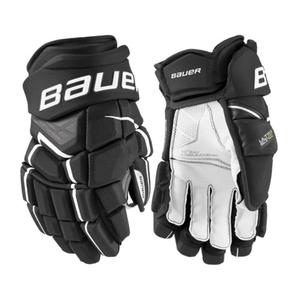 BAUER Детские хоккейные перчатки для роликов S21 X Children's Land, сухопутное снаряжение, Baur Supersonic [черно-белые], 10 дюймов, рост ~128 см