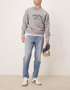 Зауженные джинсы ASOS DESIGN в цвете средне-синего тона