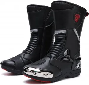 Внедорожные мотоциклетные ботинки - Профессиональные мотокроссовые ботинки для мужчин, водонепроницаемая обувь для мотокросса, защита на высоких скоростях funifuni, Black