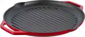 Чугунная сковорода-гриль - красная - эмалированная - высшего качества Markenlos