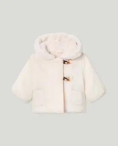 Теплая парка для девочки с капюшоном и застежками-ласо Baby El Corte Inglés, светло-серый