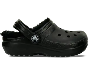 Классические сабо на подкладке Crocs для малышей, цвет Black / Black