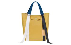 Le Pliage Re-play Canvas With Leather Accents Одноплечевая Сумка Женская Зернистая Желтая LONGCHAMP