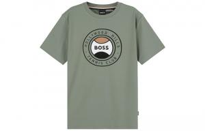 HUGO BOSS Футболка с коротким рукавом Regular мужская серо-зеленая