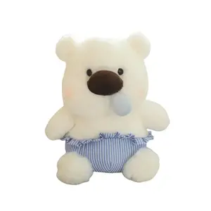 Плюшевая игрушка милый медвежонок Snotty Bear высота 23см/35см DUOMIAOYOU, синий
