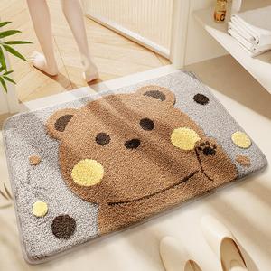 Dajiang Ковер 50x80 см для ванной, ворсовый, с рисунком Bubble Bear, устойчивый к выпадению ворса