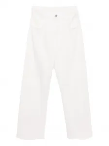 Хлопковые брюки MM6 Maison Margiela, белый