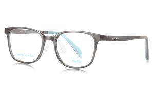 MUZU Пластиковая квадратная оправа для очков TR/Memory унисекс, Transparent Gray-C02