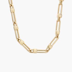 Ожерелье из смешанных звеньев 18,5 дюйма из 14-каратного желтого золота (4,9 мм) Blue Nile