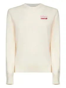 Джемпер с вышитым логотипом и длинными рукавами Mc2 Saint Barth, нейтральный