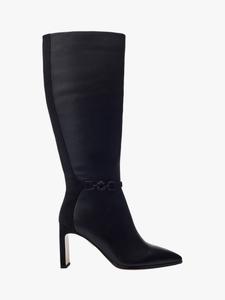 Кожаные сапоги-ботфорты Sakanay с острым носом и шпилькой Moda in Pelle, Black