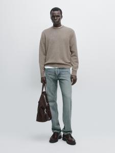 100% шерстяной трикотажный свитер с круглым вырезом Massimo Dutti, Carey