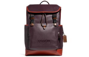 COACH Кожаный рюкзак большой мужской черный медь или бычья кровь