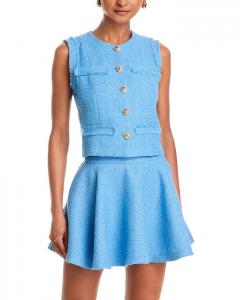 Твидовый жилет свободного кроя - эксклюзив AQUA, синий