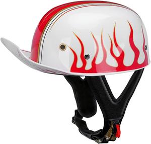 Шлем мотоциклетный CFZWJ в ретро стиле, белый / красный