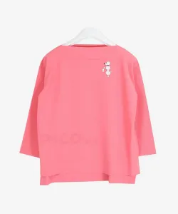 Вязаный свитер с вырезом-лодочкой и разрезом по низу Studio Picone, цвет Pink(029)